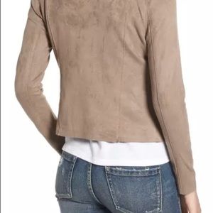 BlankNYC Drape Front Faux Suede Jacket